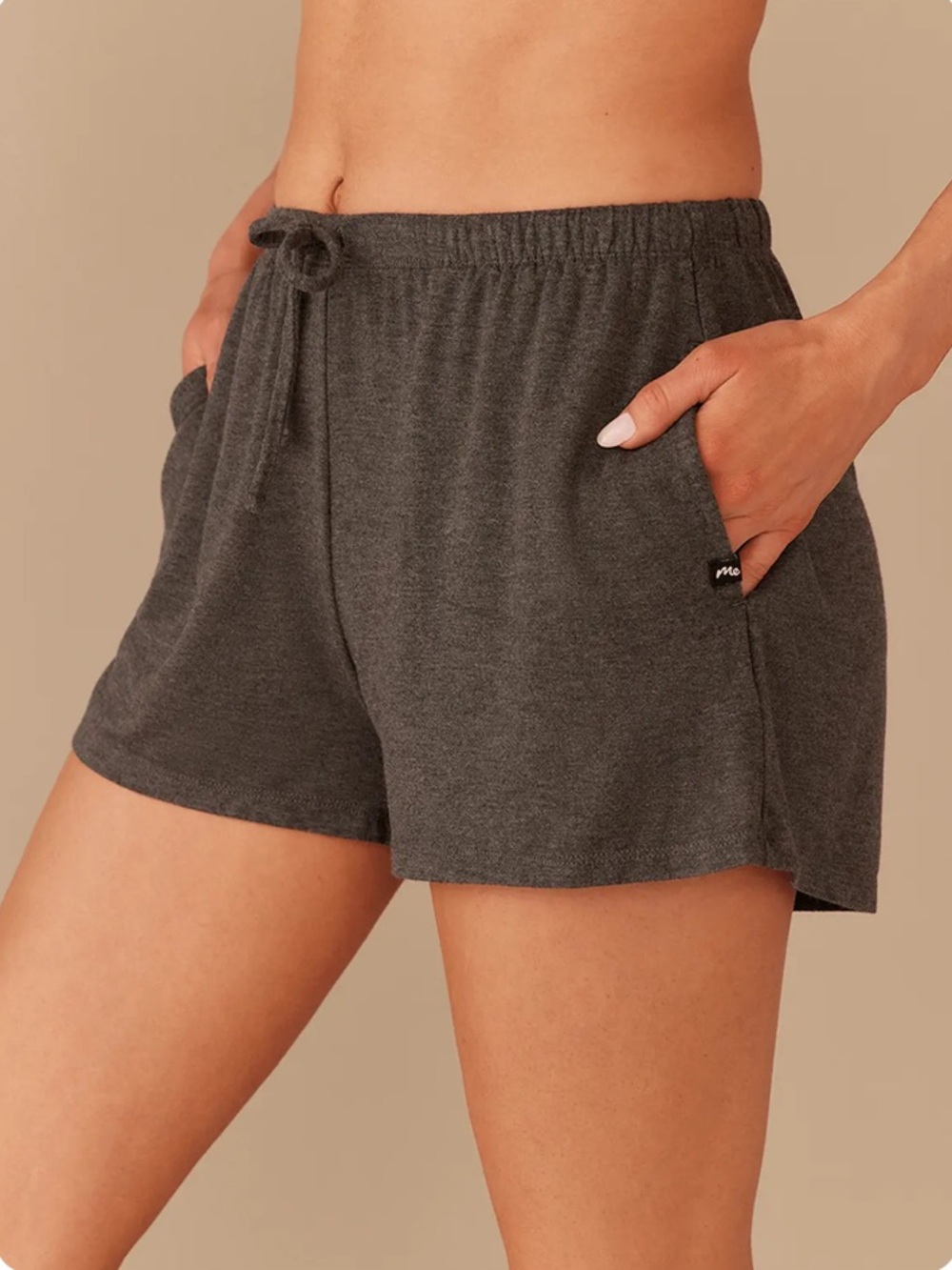 Meundies Essential Shorts Heather Charcoal Size Medium Women’s Pockets
